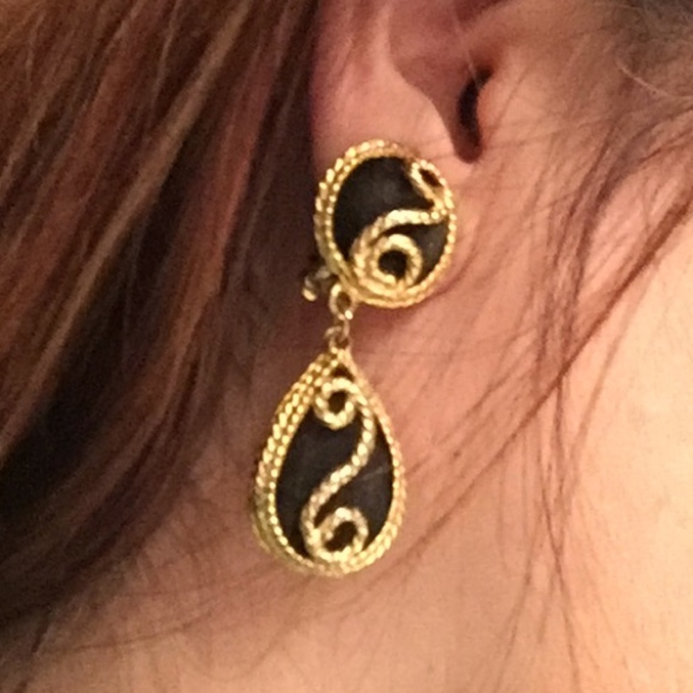 Vintage clip on earrings circa 1960s or 1970s